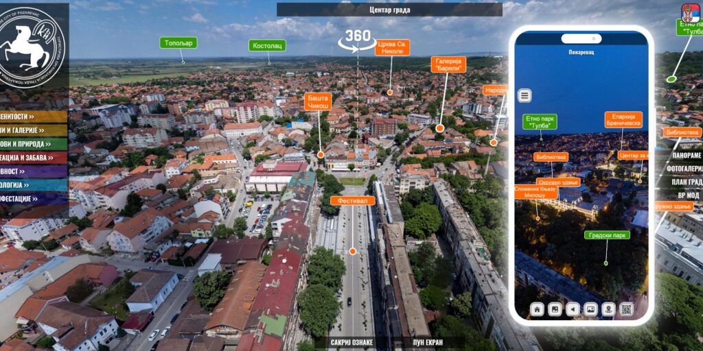 Virtuelna tura Požarevca – desktop i mobilna verzija