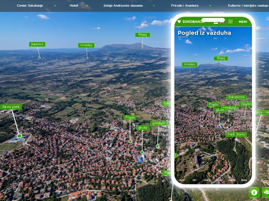 Virtuelna tura Sokobanje – desktop i mobilna verzija