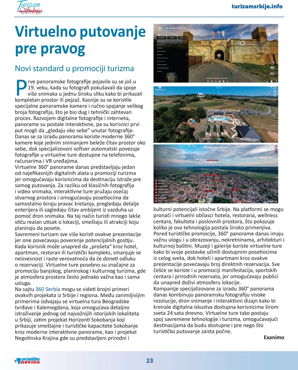e-Turističke novine, str. 23 – Virtuelno putovanje pre pravog